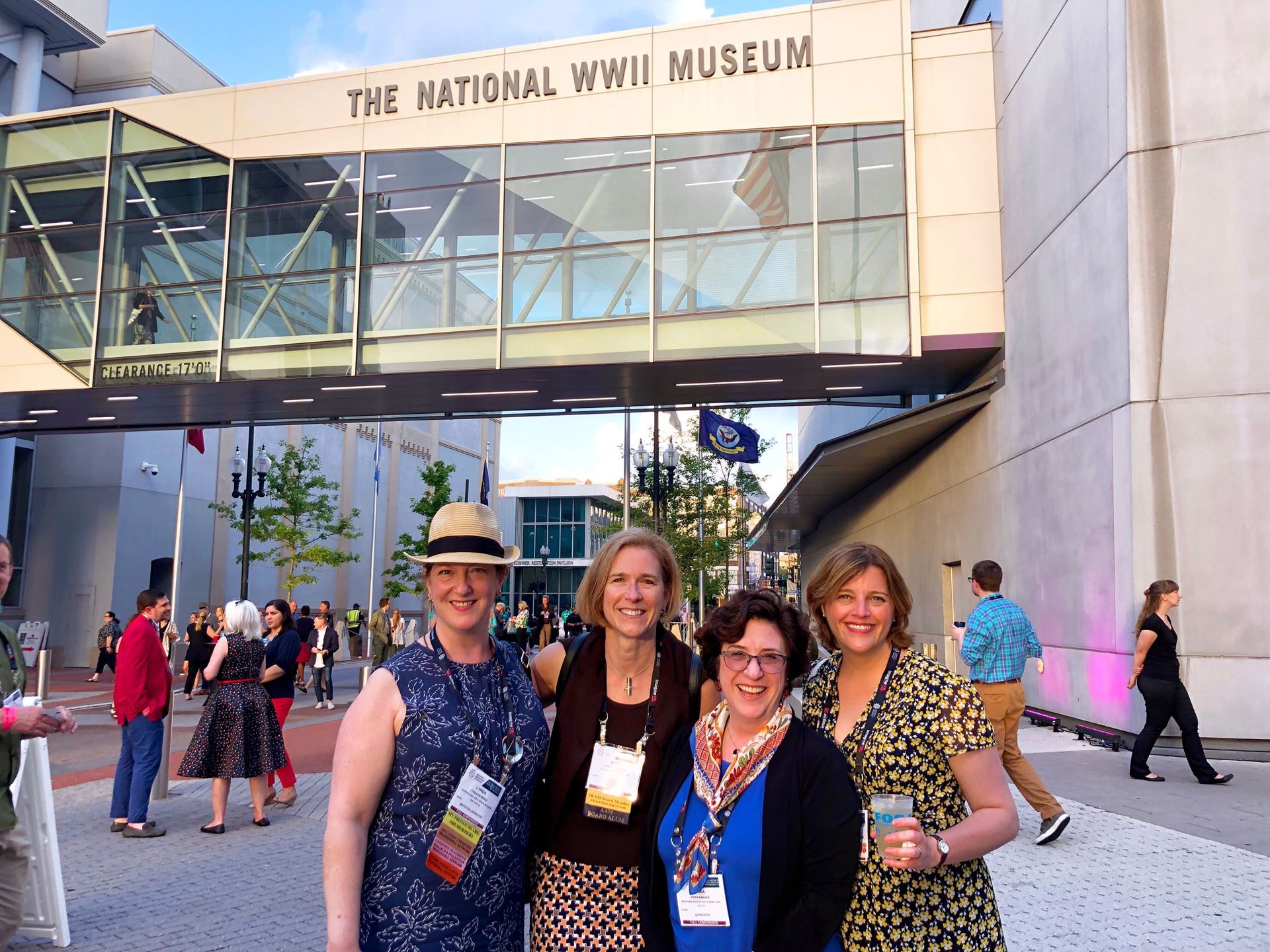 NYS museums meeting up at #AAM2019! Pictured L-R Hillarie Olson (RMSC), Erika Sanger (MANY), Eliza Koslowski (George Eastman Museum), and Lynda Kennedy (The Intrepid Sear, Air & Space Museum) 