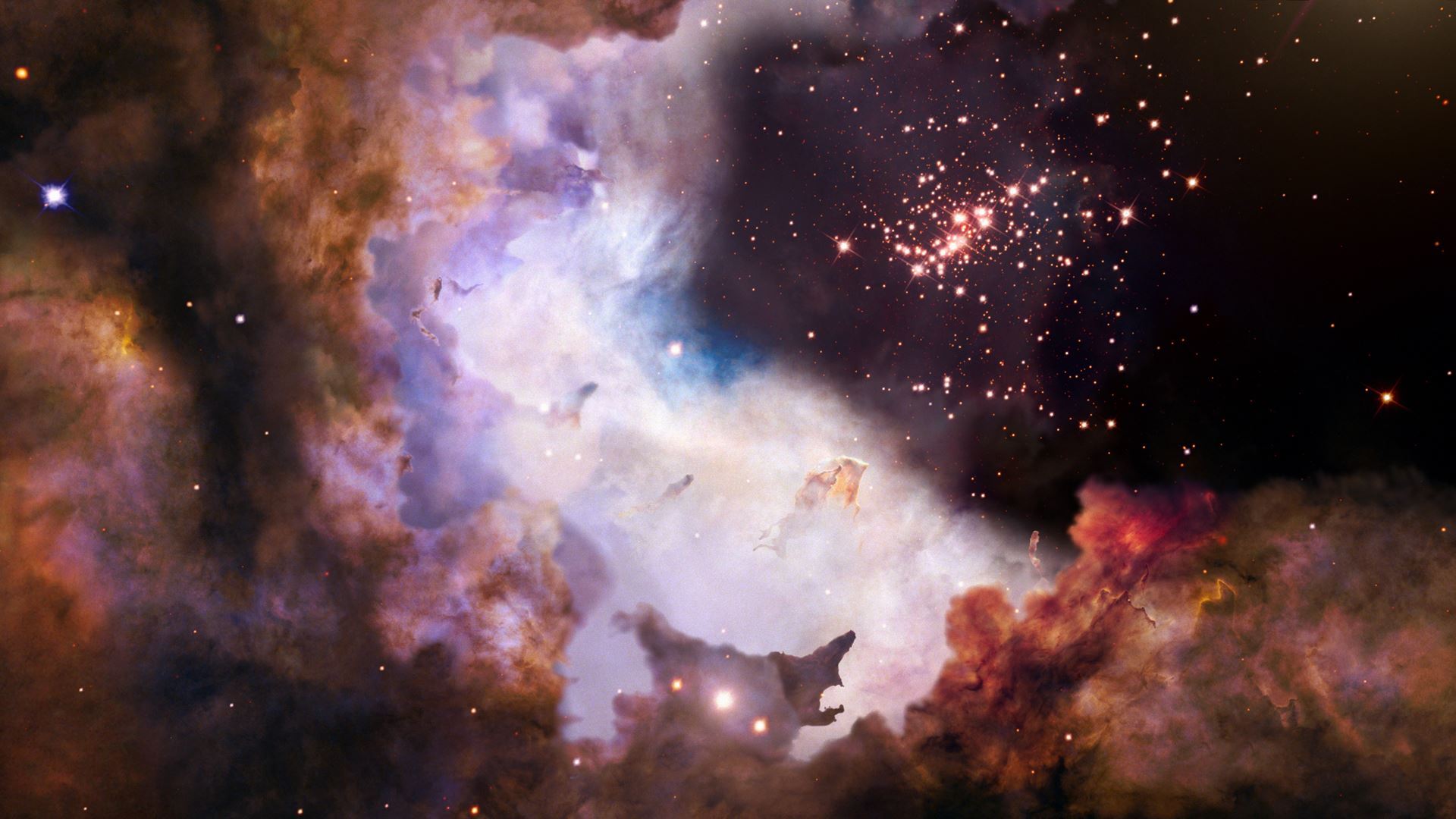 A cosmic image of the universe that features a cluster of stars like the Milky Way